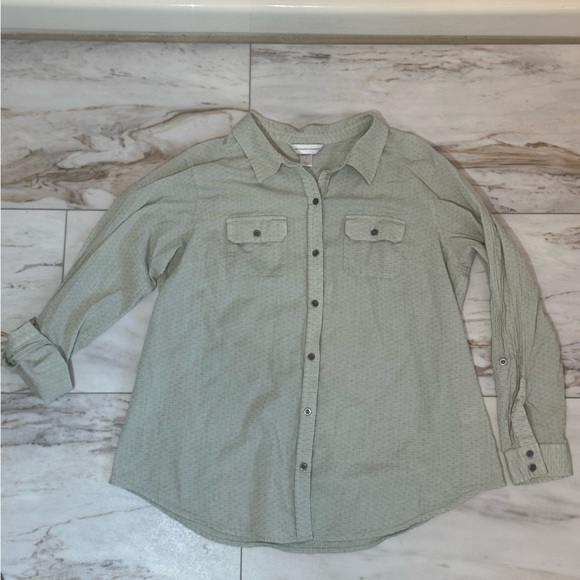 Christopher & Banks Textured Button Down Shirt | Size XL | 100% Cotton - Picture 1 of 9